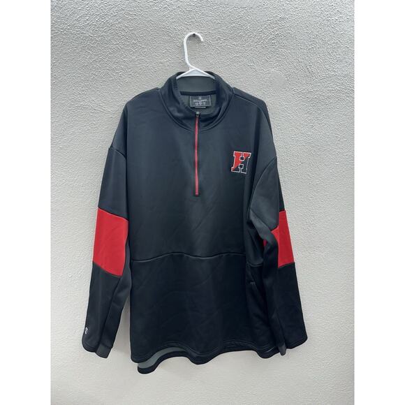 Holloway Sweatshirt Size XXL Black Red 1/4 Zip Fleece Howard University - Picture 1 of 12